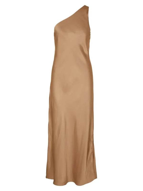 Kjoler>SELECTED ONE-SHOULDER MAXIKJOLE Brown