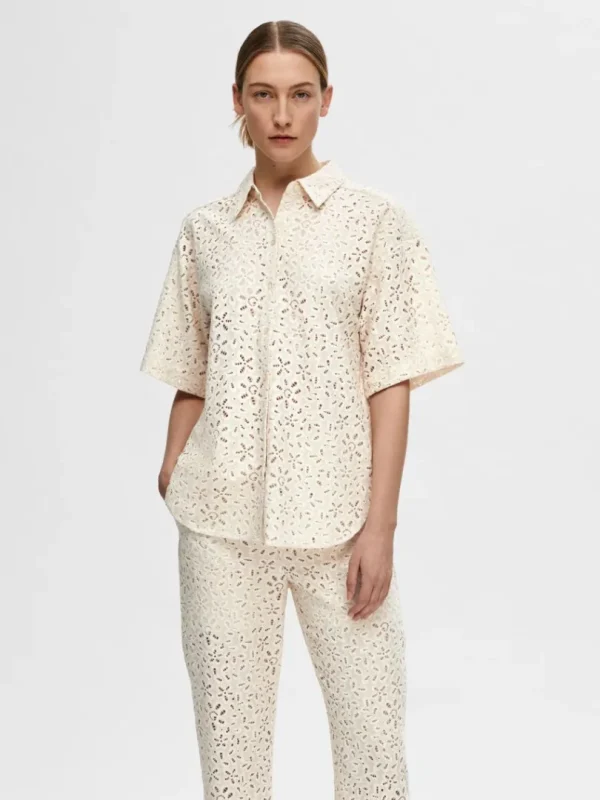 Skjorter>SELECTED OVERSIZE BLONDE SKJORTE Beige