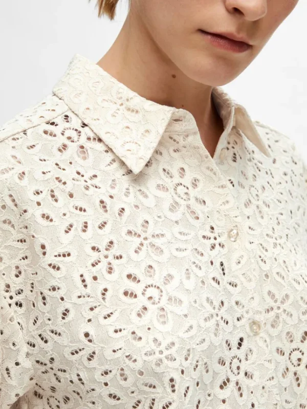 Skjorter>SELECTED OVERSIZE BLONDE SKJORTE Beige