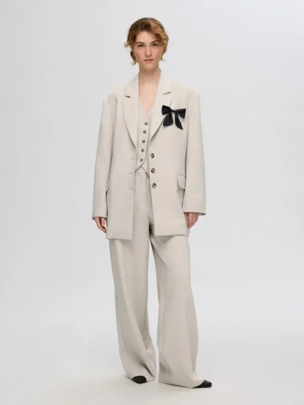 Jakkesæt & Blazers>SELECTED OVERSIZED BLAZER Beige
