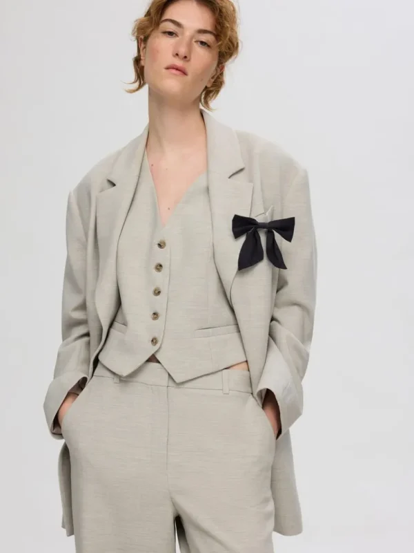 Jakkesæt & Blazers>SELECTED OVERSIZED BLAZER Beige