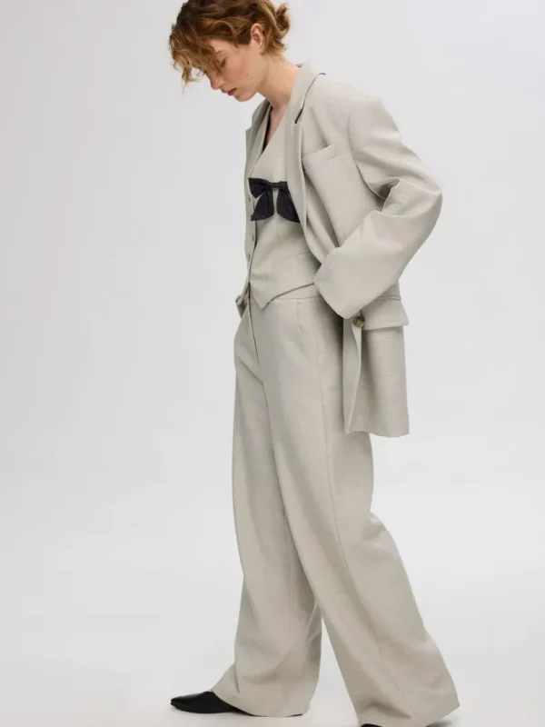 Bukser>SELECTED OVERSIZED BREDE BUKSER Beige