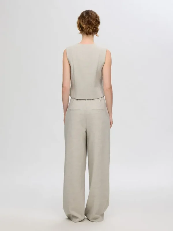 Bukser>SELECTED OVERSIZED BREDE BUKSER Beige