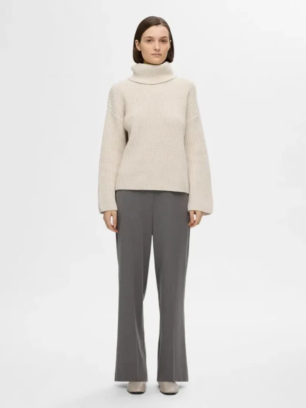 Strik>SELECTED OVERSIZED CHUNKY STRIKKET TRØJE Beige