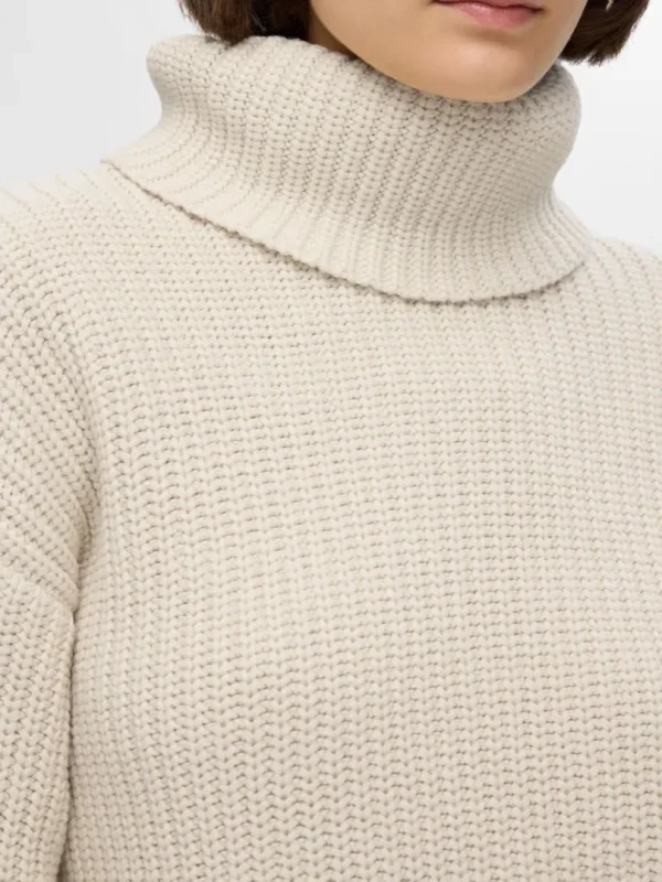 Strik>SELECTED OVERSIZED CHUNKY STRIKKET TRØJE Beige