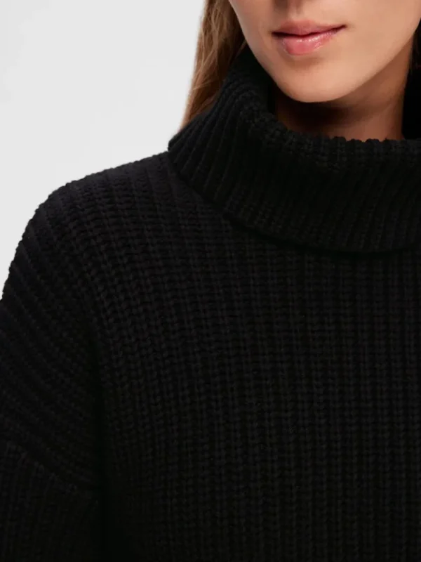 Strik>SELECTED OVERSIZED CHUNKY STRIKKET TRØJE Black