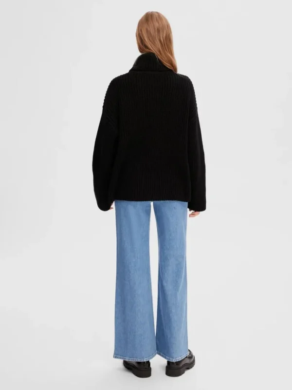 Strik>SELECTED OVERSIZED CHUNKY STRIKKET TRØJE Black