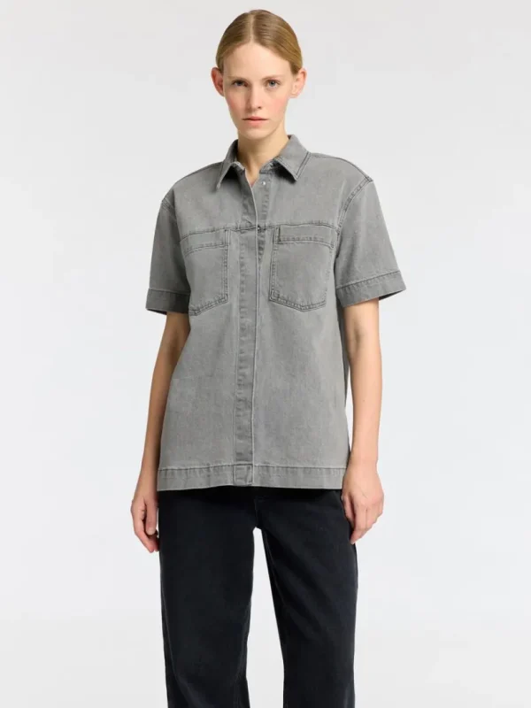 Skjorter>SELECTED OVERSIZED DENIMSKJORTE Grey