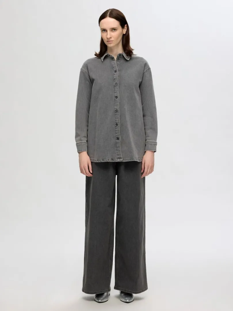 oversized_denimskjorte_1-1.webp Skjorter>SELECTED OVERSIZED DENIMSKJORTE Grey
