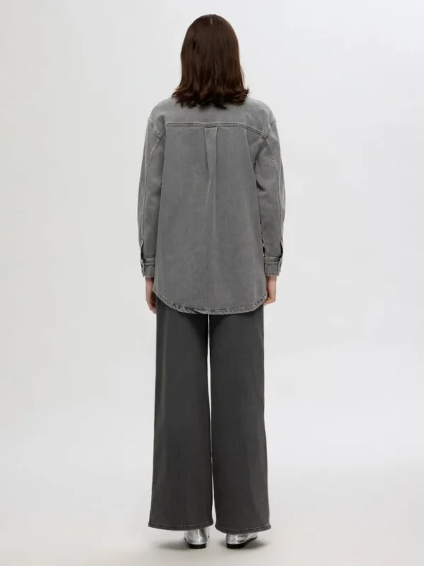 Skjorter>SELECTED OVERSIZED DENIMSKJORTE Grey