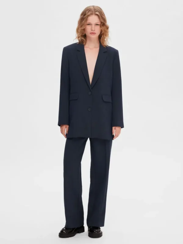 Jakkesæt & Blazers>SELECTED OVERSIZED ENKELTRADET BLAZER Blue