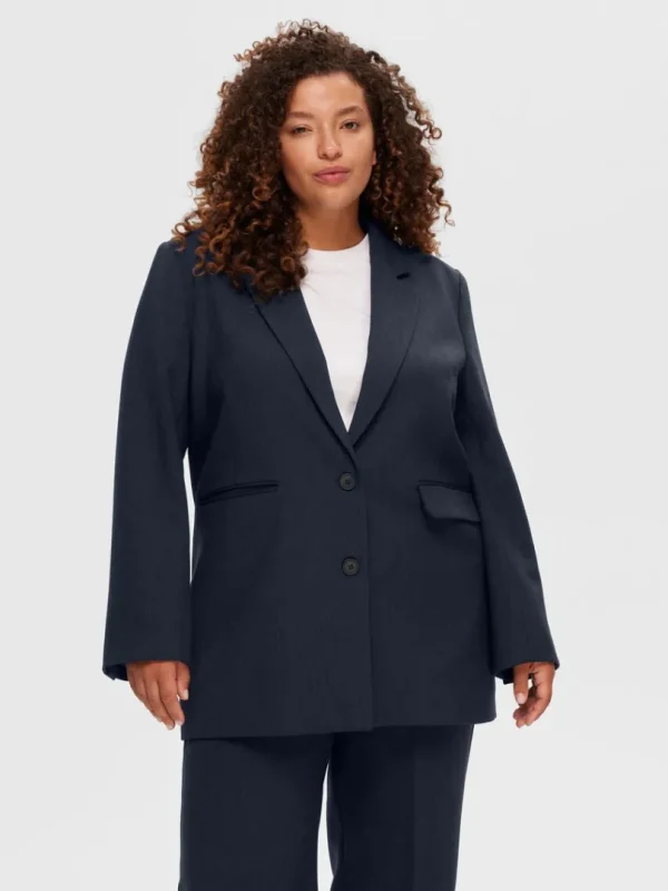 Jakkesæt & Blazers>SELECTED OVERSIZED ENKELTRADET BLAZER Blue
