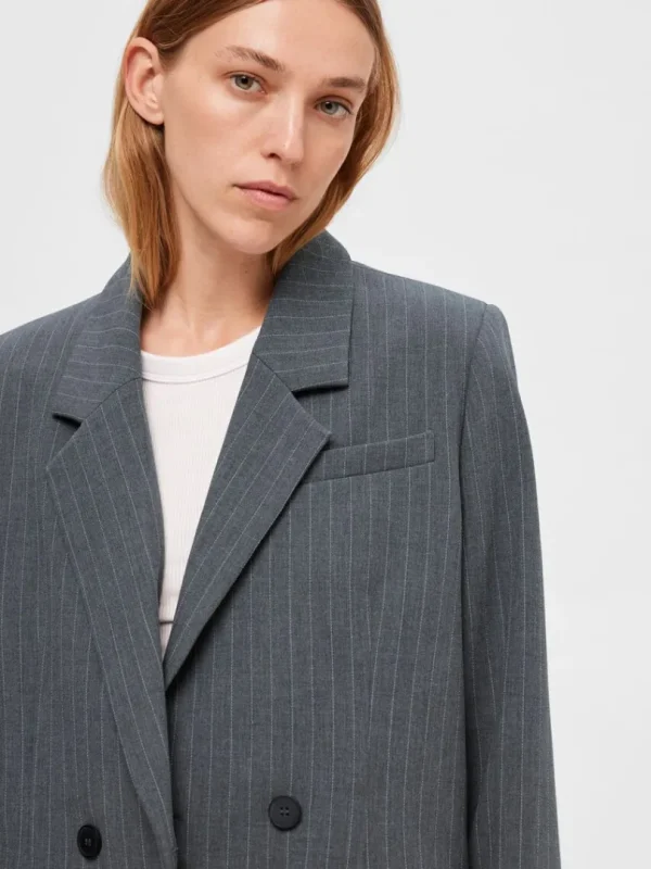 Jakkesæt & Blazers>SELECTED OVERSIZED ENKELTRADET BLAZER Grey