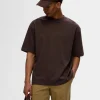 T-shirts>SELECTED OVERSIZED KORTÆRMET T-SHIRT Brown