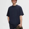 T-shirts>SELECTED OVERSIZED KORTÆRMET T-SHIRT Blue