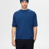 T-shirts>SELECTED OVERSIZED KORTÆRMET T-SHIRT Blue