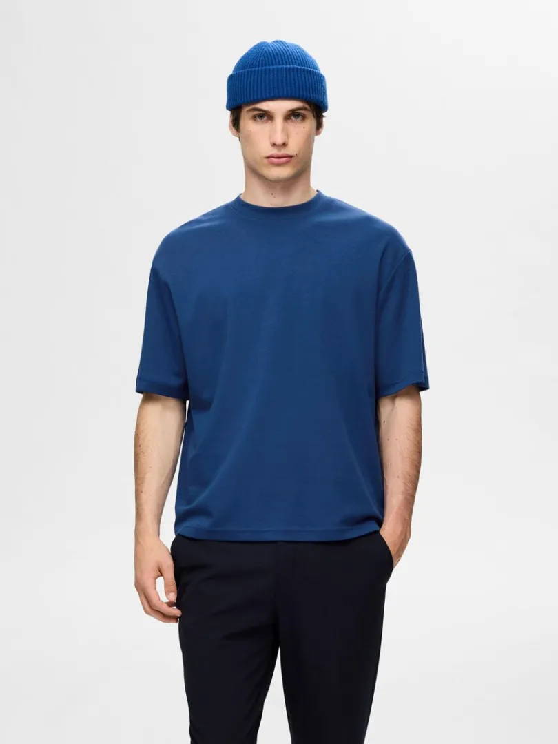 oversized_kortrmet_tshirt_0-4.webp T-shirts>SELECTED OVERSIZED KORTÆRMET T-SHIRT Blue