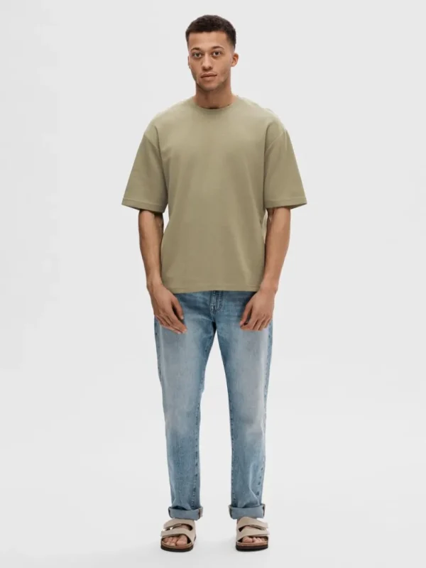 T-shirts>SELECTED OVERSIZED KORTÆRMET T-SHIRT Green