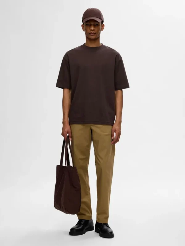 T-shirts>SELECTED OVERSIZED KORTÆRMET T-SHIRT Brown