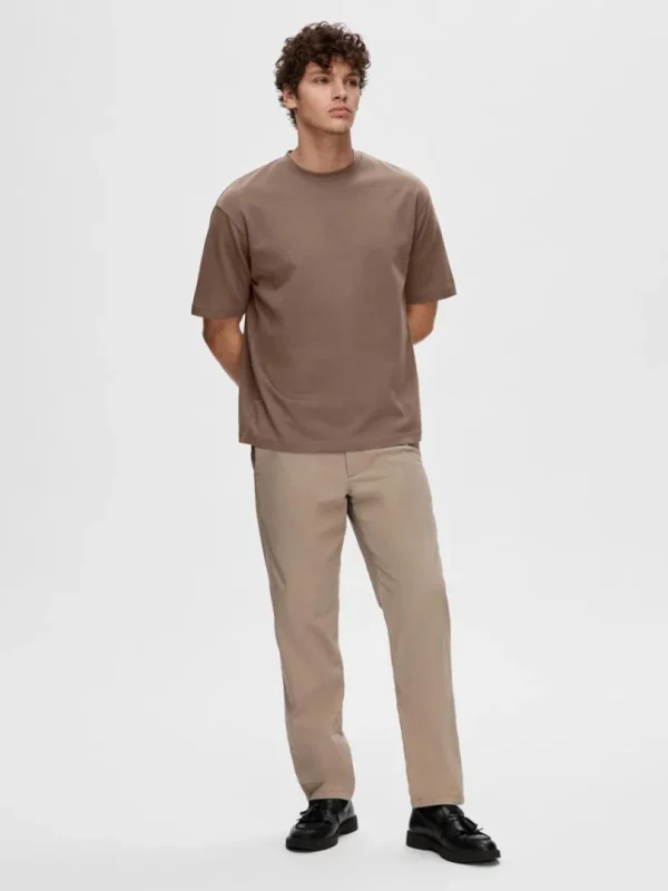 T-shirts>SELECTED OVERSIZED KORTÆRMET T-SHIRT Brown