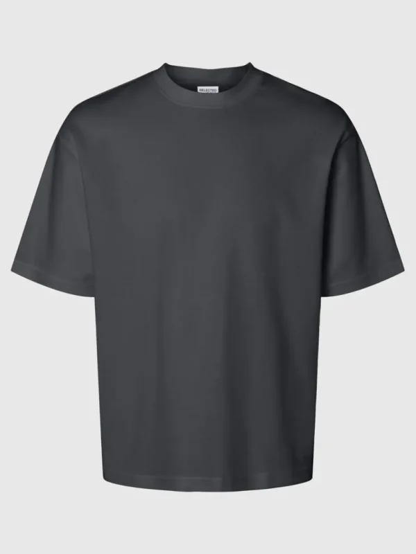 T-shirts>SELECTED OVERSIZED KORTÆRMET T-SHIRT Grey