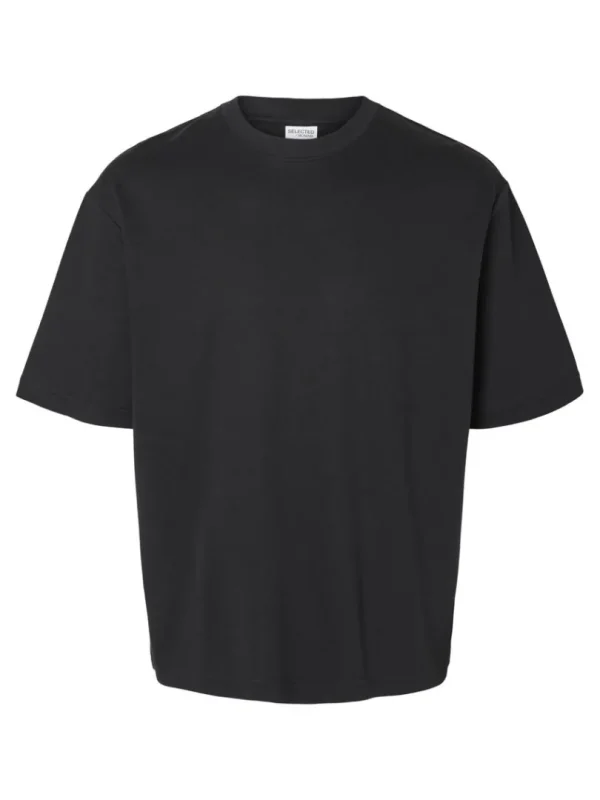 T-shirts>SELECTED OVERSIZED KORTÆRMET T-SHIRT Black