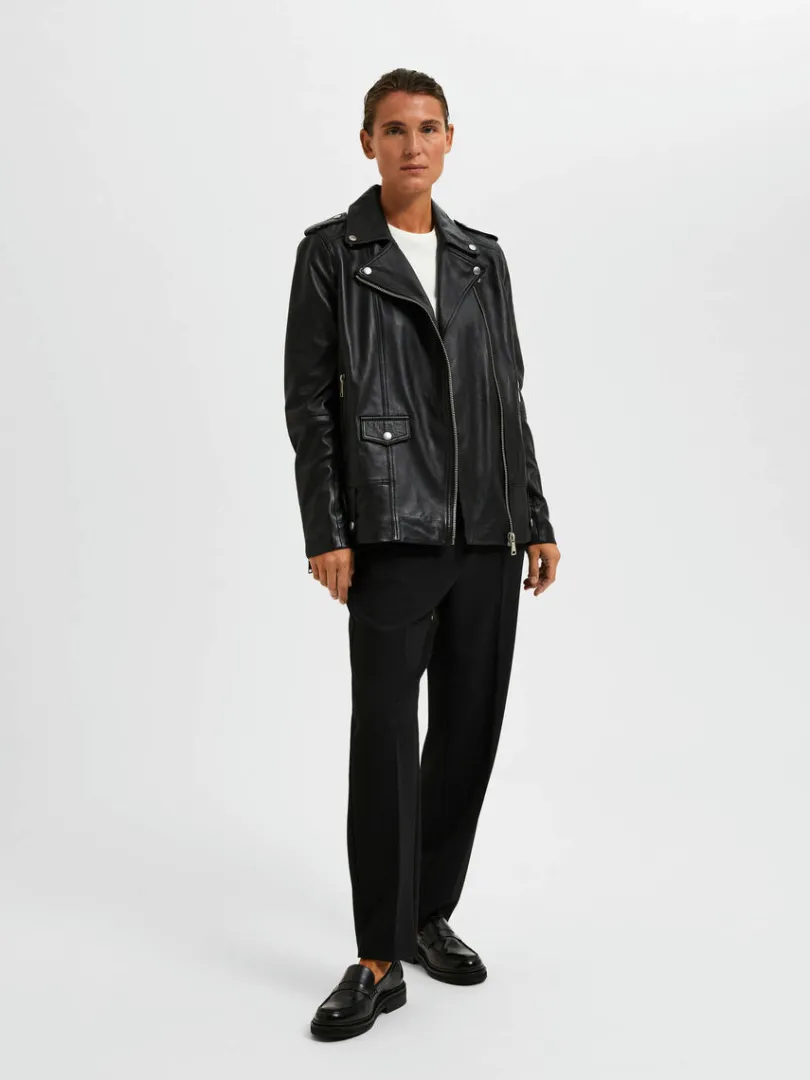 oversized_lderjakke_1.webp Overtøj>SELECTED OVERSIZED LÆDERJAKKE Black