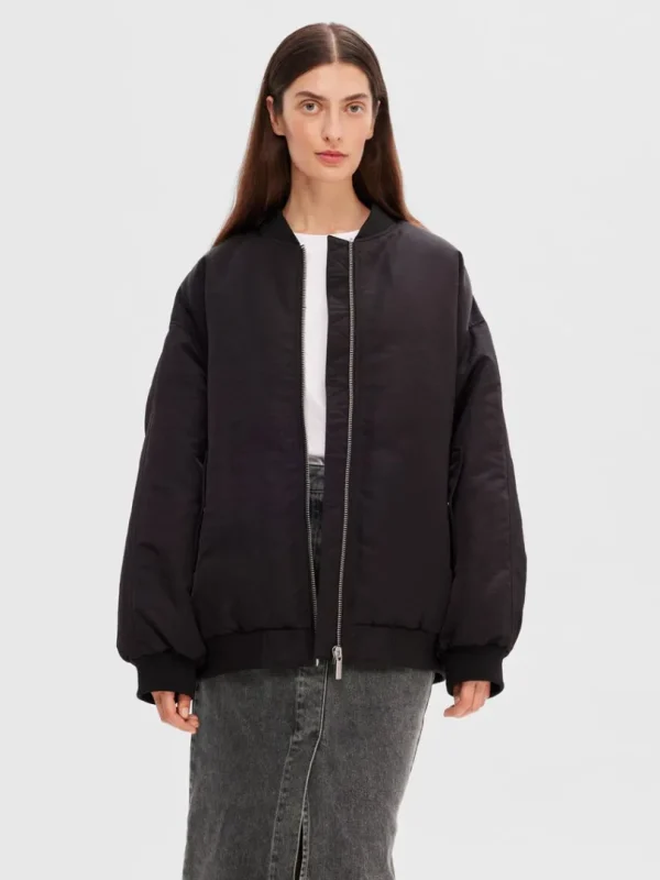 Overtøj>SELECTED OVERSIZED RE:DOWN® BOMBERJAKKE Black