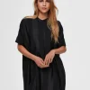 Kjoler>SELECTED OVERSIZED SATIN KORT KJOLE Black