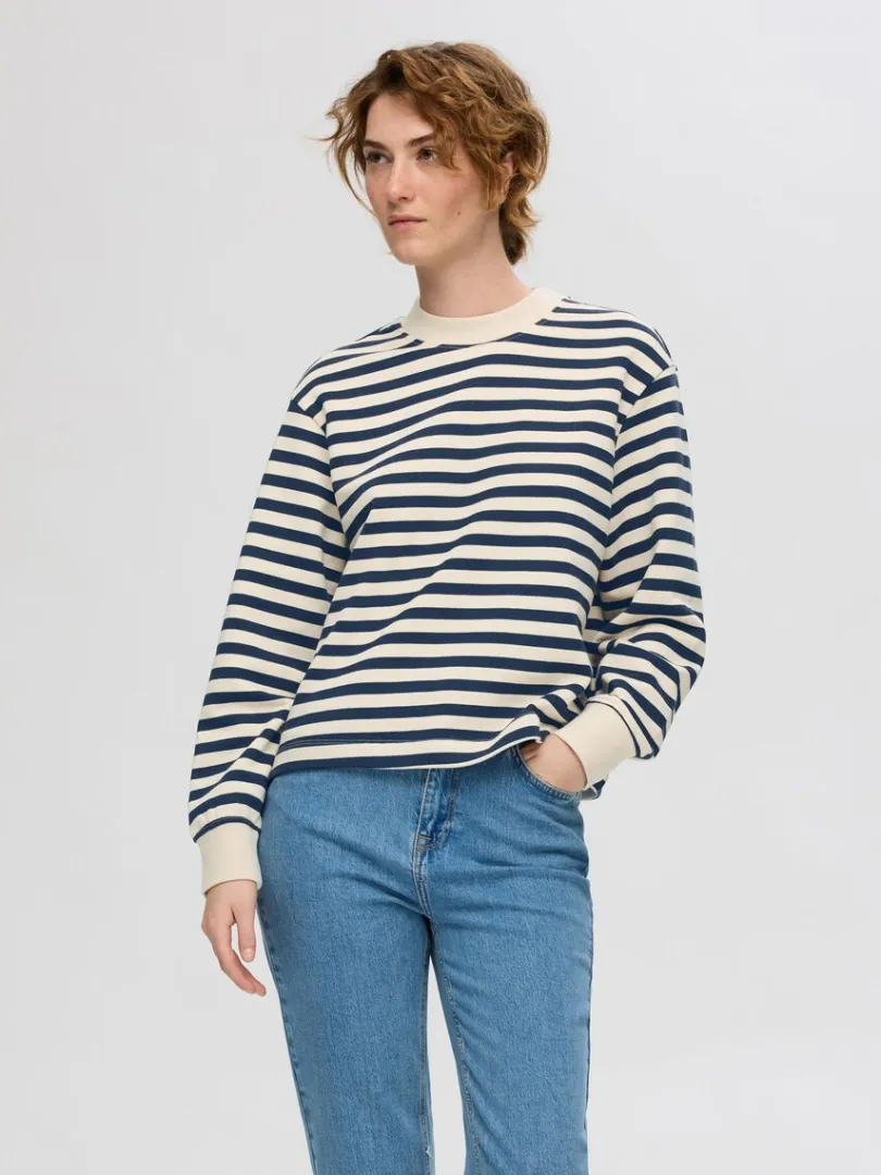 oversized_stribet_sweatsh_0.webp Hættetrøjer & Sweatshirts>SELECTED OVERSIZED STRIBET SWEATSHIRT Blue