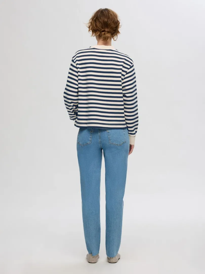 oversized_stribet_sweatsh_4.webp Hættetrøjer & Sweatshirts>SELECTED OVERSIZED STRIBET SWEATSHIRT Blue