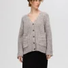 Strik>SELECTED OVERSIZED STRIKKET CARDIGAN Grey