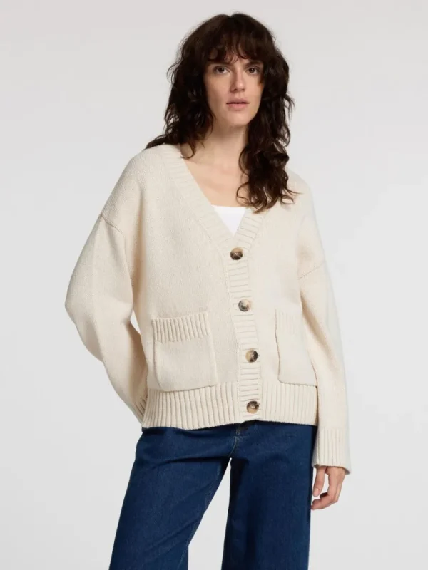 Strik>SELECTED OVERSIZED STRIKKET CARDIGAN Beige