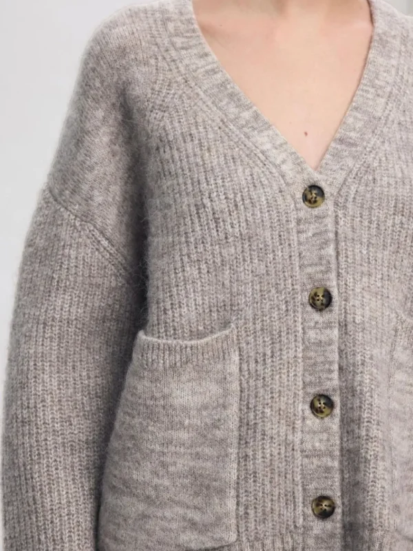 Strik>SELECTED OVERSIZED STRIKKET CARDIGAN Grey