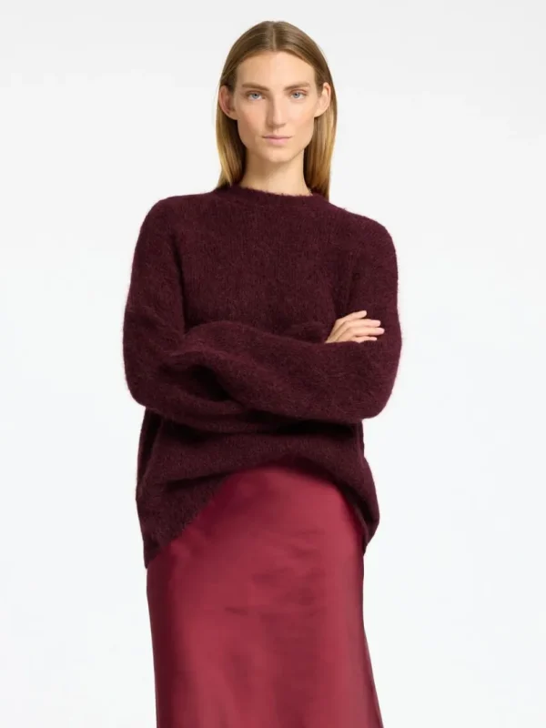 Strik>SELECTED OVERSIZED STRIKTRØJE Purple