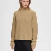 Strik>SELECTED OVERSIZED STRIKTRØJE Brown