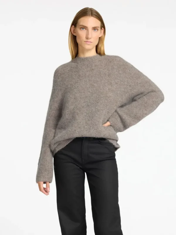 Strik>SELECTED OVERSIZED STRIKTRØJE Grey
