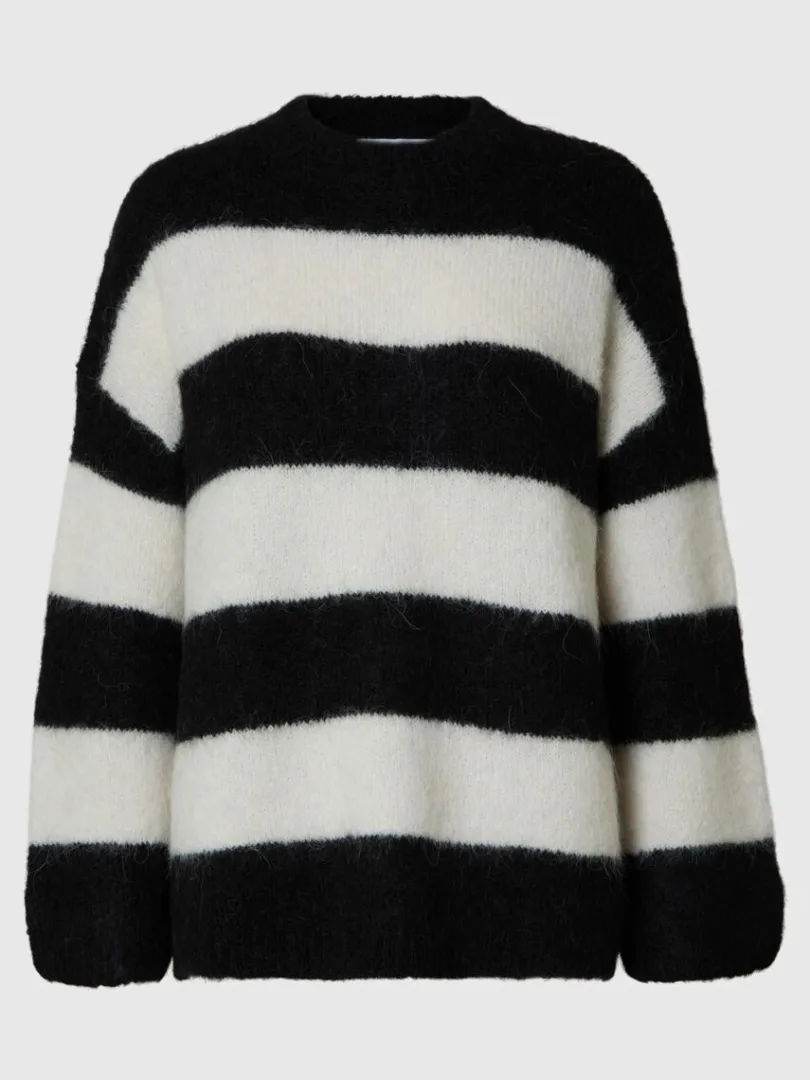 oversized_striktrje_0-5.webp Strik>SELECTED OVERSIZED STRIKTRØJE Black