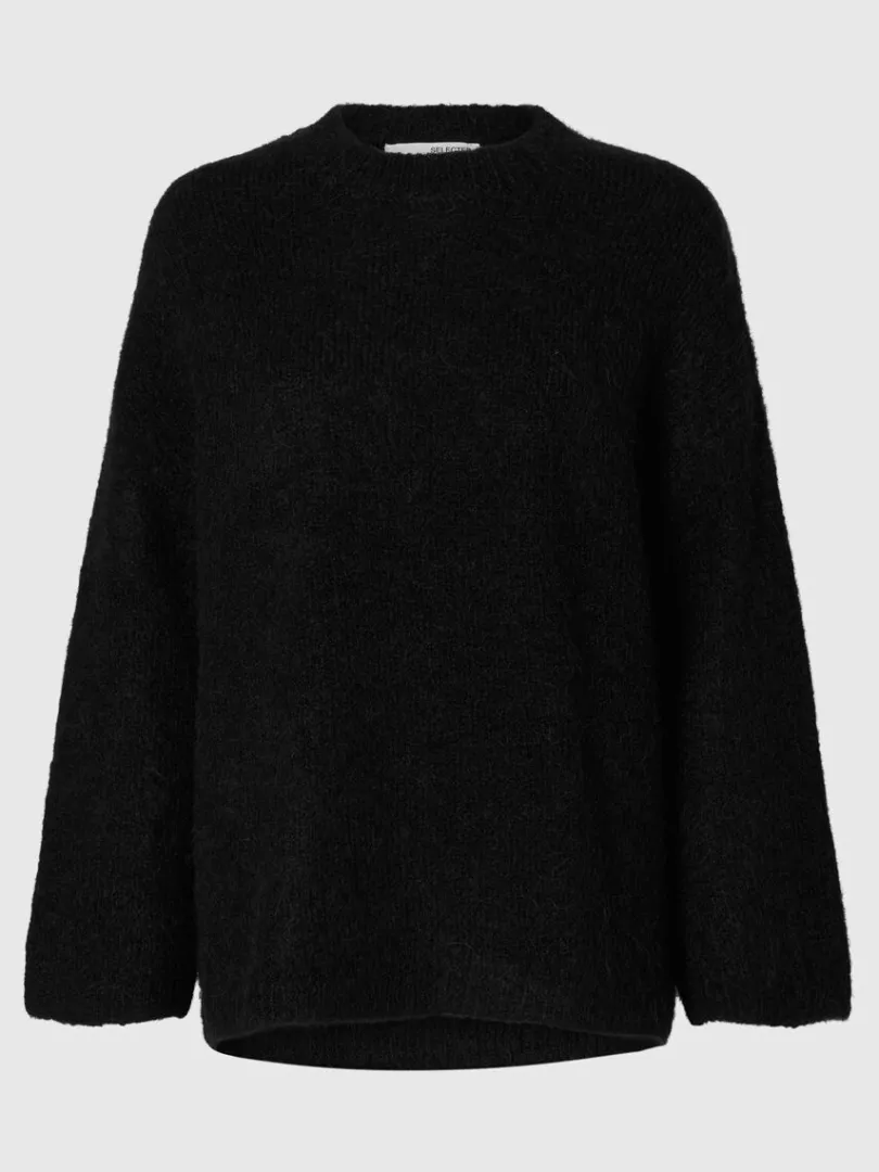 oversized_striktrje_0-6.webp Strik>SELECTED OVERSIZED STRIKTRØJE Black