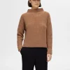 Strik>SELECTED OVERSIZED STRIKTRØJE Brown