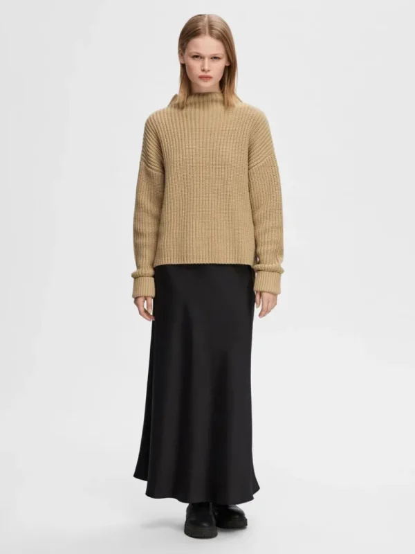 Strik>SELECTED OVERSIZED STRIKTRØJE Brown