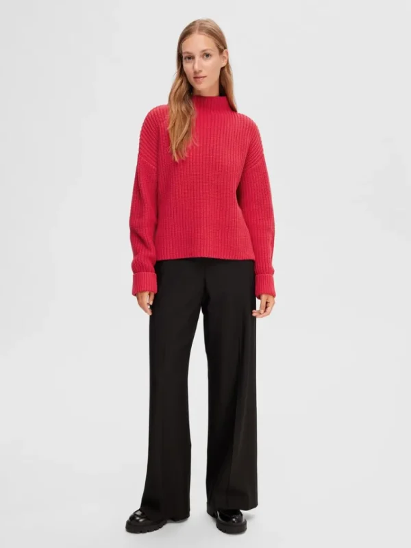 Strik>SELECTED OVERSIZED STRIKTRØJE Red