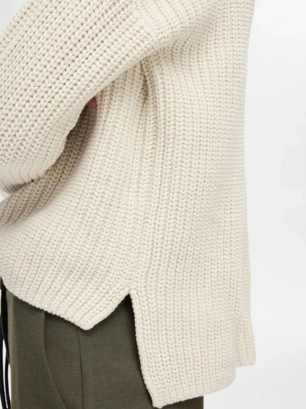 Strik>SELECTED OVERSIZED STRIKTRØJE Beige