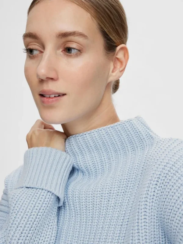 Strik>SELECTED OVERSIZED STRIKTRØJE Blue