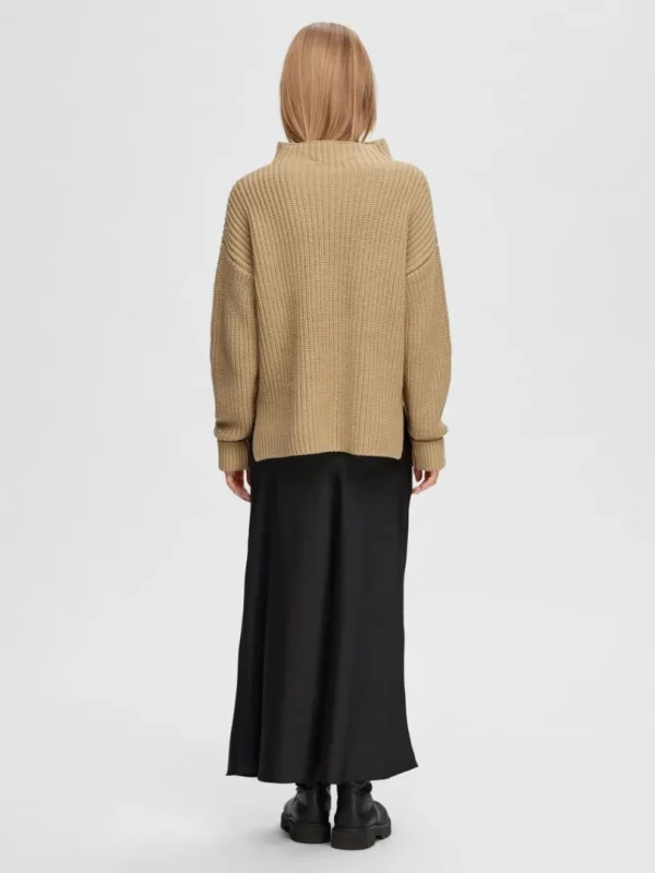 Strik>SELECTED OVERSIZED STRIKTRØJE Brown