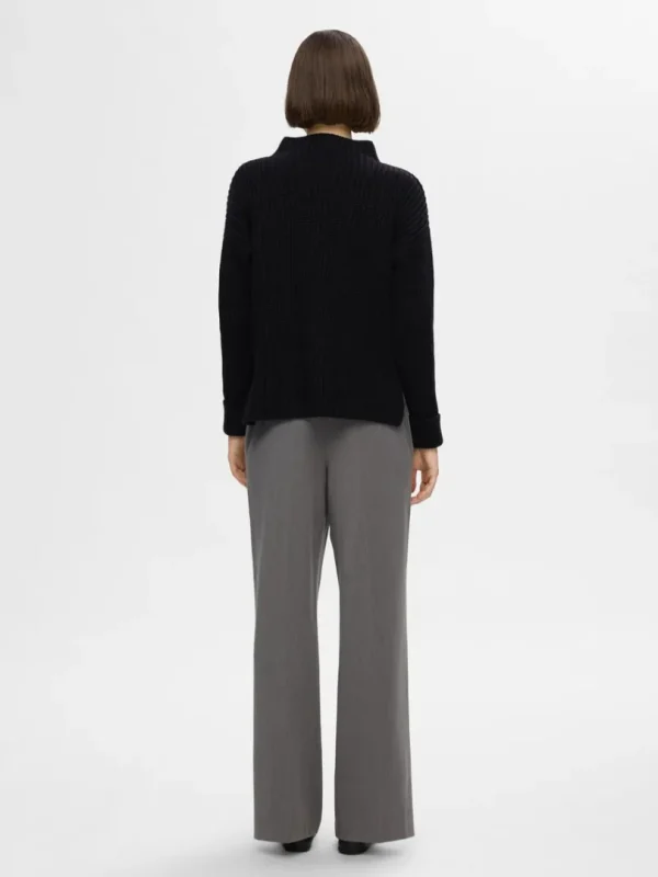 Strik>SELECTED OVERSIZED STRIKTRØJE Black