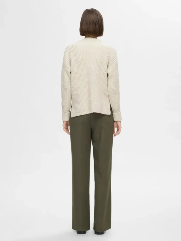Strik>SELECTED OVERSIZED STRIKTRØJE Beige