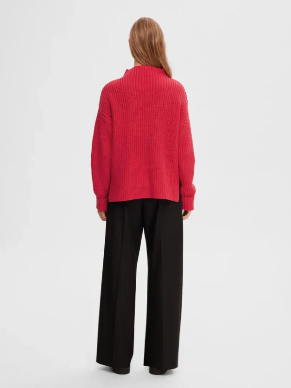 Strik>SELECTED OVERSIZED STRIKTRØJE Red