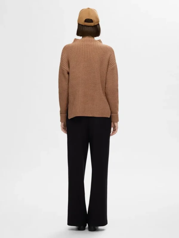 Strik>SELECTED OVERSIZED STRIKTRØJE Brown