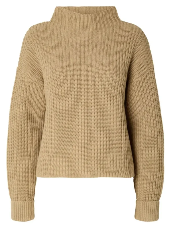 Strik>SELECTED OVERSIZED STRIKTRØJE Brown